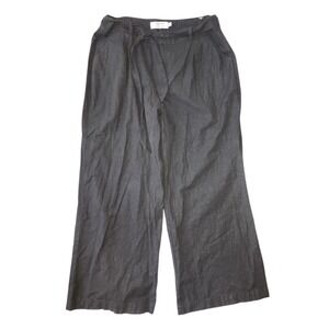Torrid Pants Womens Size 14 Black Belted Tie Waist Linen Beachy Coastal Vacation